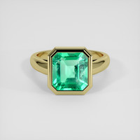 3.42 Ct. Emerald Ring, 18K Yellow Gold 1