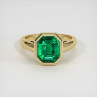 2.93 Ct. Emerald Ring, 18K Yellow Gold 1