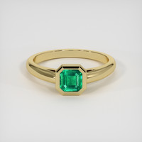1.00 Ct. Emerald Ring, 18K Yellow Gold 1
