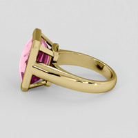 9.11 Ct. Reddish Pink Topaz Ring, 18K Yellow Gold 4