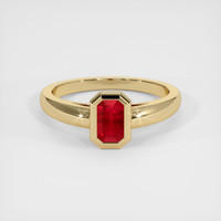 0.62 Ct. Ruby Ring, 18K Yellow Gold 1