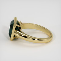 4.46 Ct. Bluish Green Sapphire Ring, 18K Yellow Gold 4