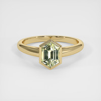 1.15 Ct. Greenish Yellow Sapphire Ring, 18K Yellow Gold 1