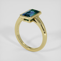 3.10 Ct. Greenish Blue Sapphire Ring, 18K Yellow Gold 2