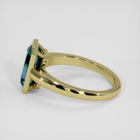3.10 Ct. Greenish Blue Sapphire Ring, 18K Yellow Gold 4