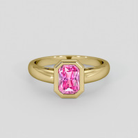 1.20 Ct. Pink Sapphire Ring, 18K Yellow Gold 1