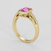 1.20 Ct. Pink Sapphire Ring, 18K Yellow Gold 2