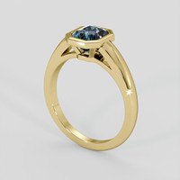 1.62 Ct. Greenish Blue Sapphire Ring, 18K Yellow Gold 2