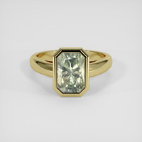 3.80 Ct. Yellowish Green Sapphire Ring, 18K Yellow Gold 1