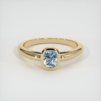 0.62 Ct. Greyish Blue Sapphire Ring, 18K Yellow Gold 1
