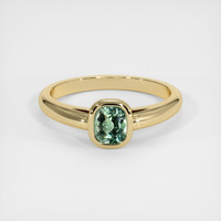 0.96 Ct. Green Sapphire Ring, 18K Yellow Gold 1