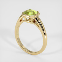1.71 Ct. Yellowish Green Sapphire Ring, 18K Yellow Gold 2