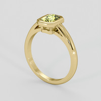 0.93 Ct. Greenish Yellow Sapphire Ring, 18K Yellow Gold 2