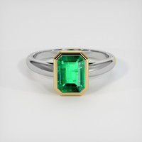 1.25 Ct. Emerald Ring, 18K Yellow & White 1