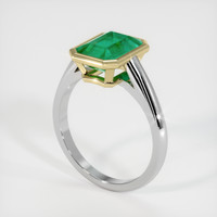 Men's Emerald Ring 2.19 Ct., 18K Yellow White Preview