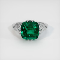 4.39 Ct. Emerald Ring, Platinum 950 1