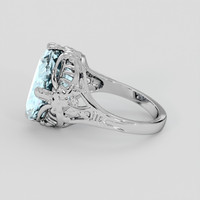 8.91 Ct. Blue Aquamarine Ring, Platinum 950 4