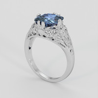 3.45 Ct. Purplish Blue Sapphire Ring, Platinum 950 2