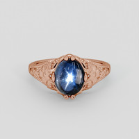 3.43 Ct. Blue Sapphire Ring, 14K Rose Gold 1