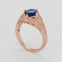 3.43 Ct. Blue Sapphire Ring, 14K Rose Gold 2