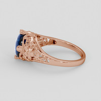 3.43 Ct. Blue Sapphire Ring, 14K Rose Gold 4