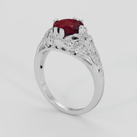 2.06 Ct. Red Almandine Garnet Ring, Silver 2