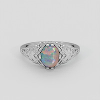 0.74 Ct. Multi Color Opal Ring, Silver 1