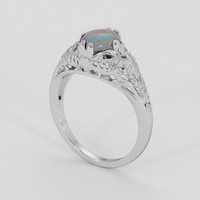 0.74 Ct. Multi Color Opal Ring, Silver 2