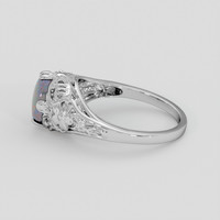 0.74 Ct. Multi Color Opal Ring, Silver 4