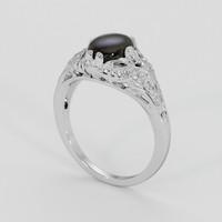 3.84 Ct. Black Sapphire Ring, Silver 2
