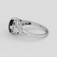 3.84 Ct. Black Sapphire Ring, Silver 4