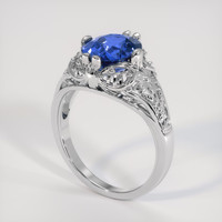 3.65 Ct. Blue Sapphire Ring, 14K White Gold 2