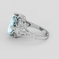 8.91 Ct. Blue Aquamarine Ring, 14K White Gold 4