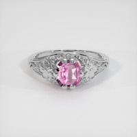 0.87 Ct. Pink Sapphire Ring, 14K White Gold 1
