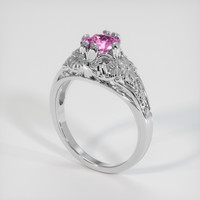 0.87 Ct. Pink Sapphire Ring, 14K White Gold 2