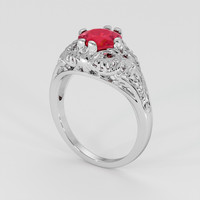 2.13 Ct. Pinkish Red Ruby Ring, 14K White Gold 2