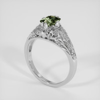 1.05 Ct. Green Sapphire Ring, 14K White Gold 2
