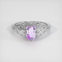 0.96 Ct. Pinkish Purple Sapphire Ring, 14K White Gold 1