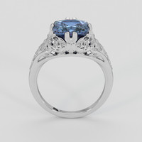 3.45 Ct. Purplish Blue Sapphire Ring, 14K White Gold 3