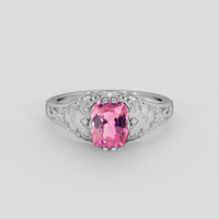 1.33 Ct. Pink Sapphire Ring, 14K White Gold 1