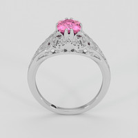 1.33 Ct. Pink Sapphire Ring, 14K White Gold 3