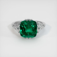 4.39 Ct. Emerald Ring, 18K White Gold 1