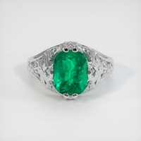 2.47 Ct. Emerald Ring, 18K White Gold 1