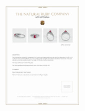 Ruby Ring 0.62 Ct. 18K White Gold Appraisal
