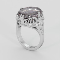 15.39 Ct. Grey Sapphire Ring, 18K White Gold 2