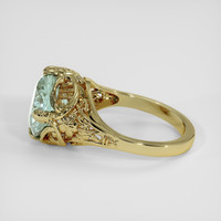 3.93 Ct. Bluish Green Sapphire Ring, 14K Yellow Gold 4