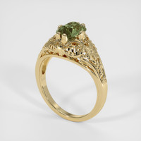 2.04 Ct. Green Sapphire Ring, 14K Yellow Gold 2