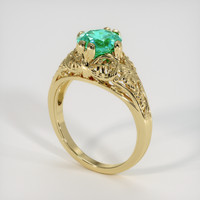 1.50 Ct. Emerald Ring, 18K Yellow Gold 2