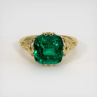 4.39 Ct. Emerald Ring, 18K Yellow Gold 1