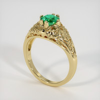 0.71 Ct. Emerald Ring, 18K Yellow Gold 2